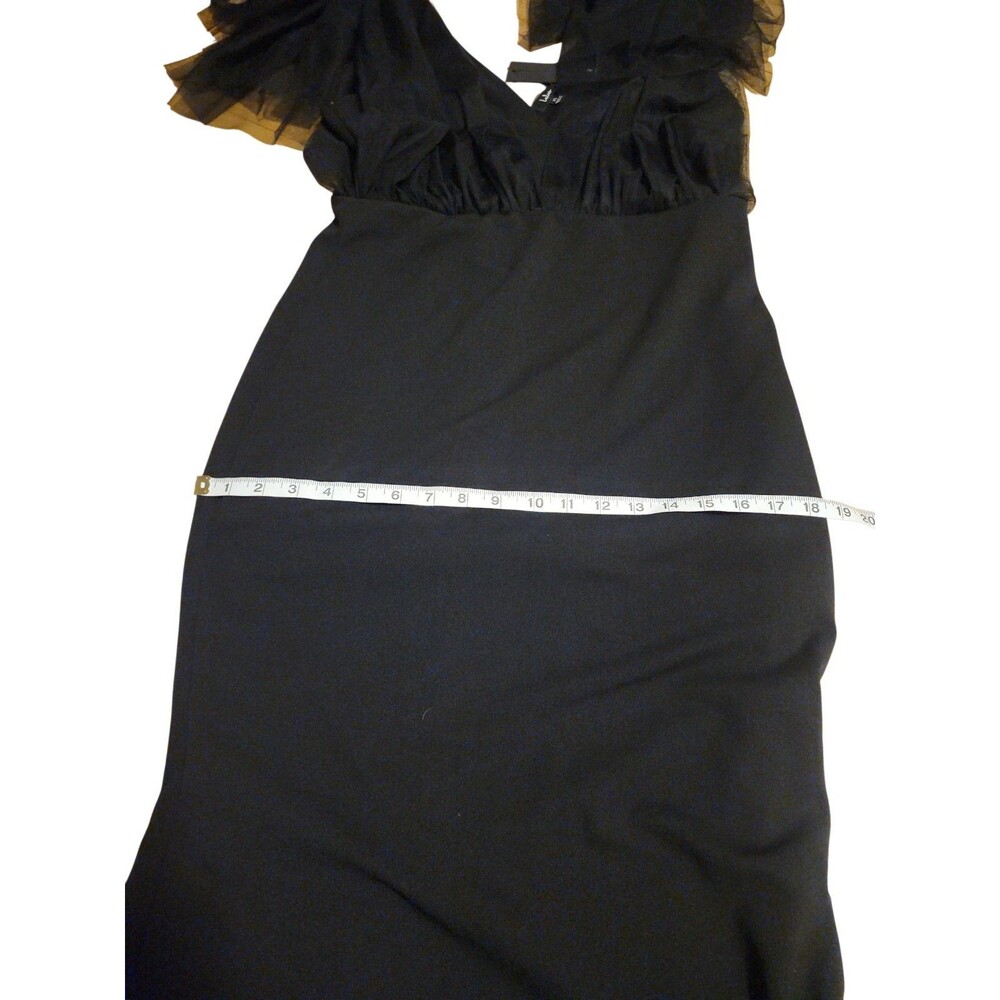 Lulus Maxi Mermaid Dress Womens XL Black Fairy Whimsigoth Ruffle Flutter Sleeve - Picture 8 of 9